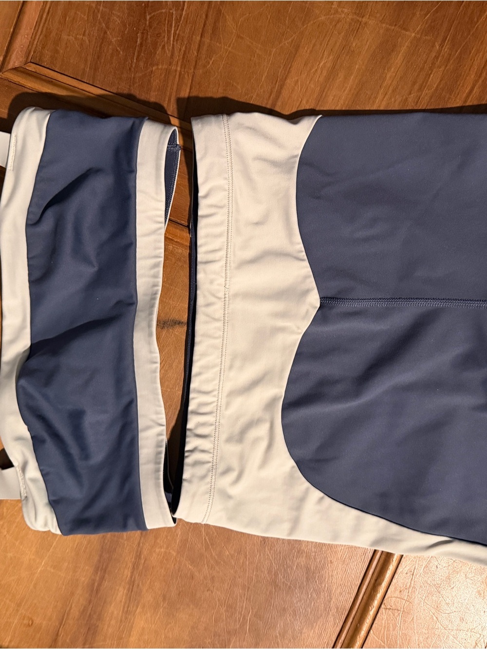 SKIMS Navy & Cream Workout Set – Size XS